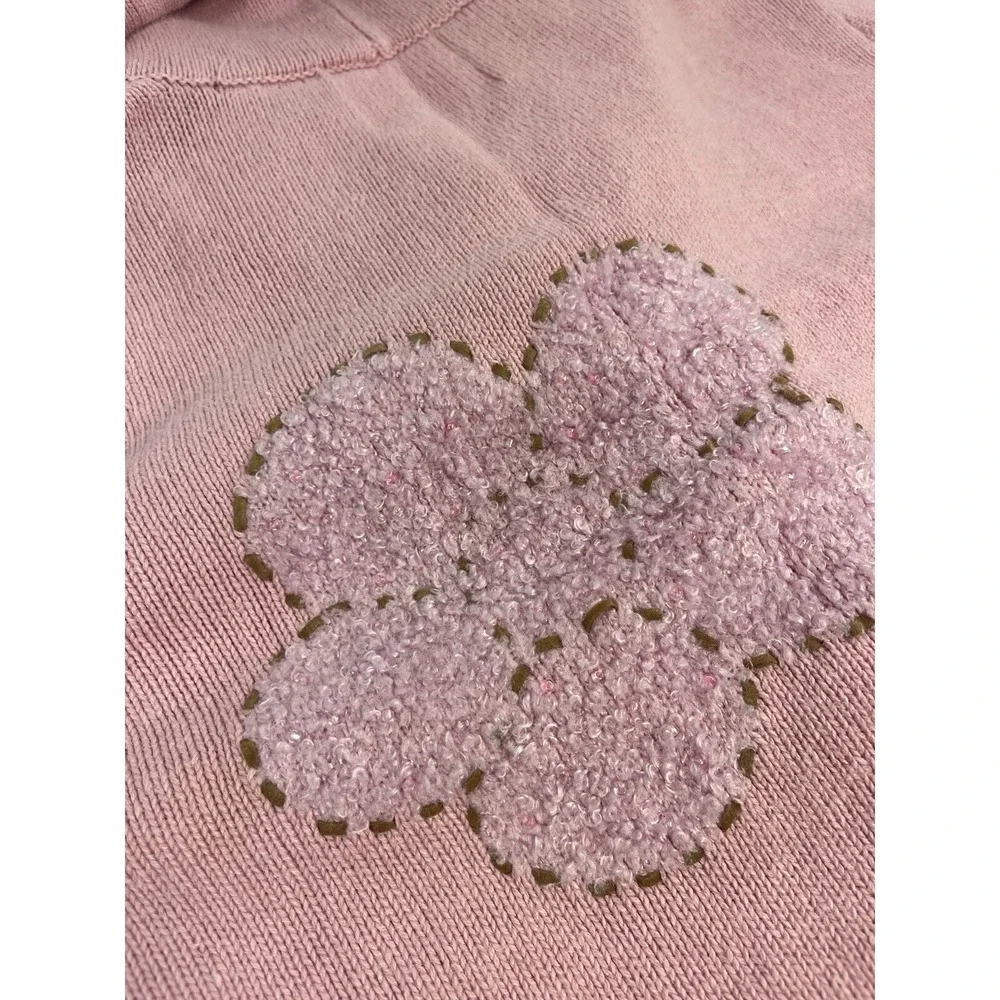 Vintage Storybook Knits Pink Size 1X Cardigan Sweater Floral Flowers Tunic Long